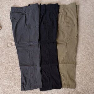 UNIONBAY Men's Cargo Pants Trio - Black, Charcoal, Olive